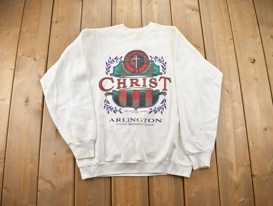 Vintage 1990s Soliders Of Christ Crewneck Sweatshirt / Jesus / Religious / 90s Crewneck / Fruit Of The Loom / Streetwear / Arlington