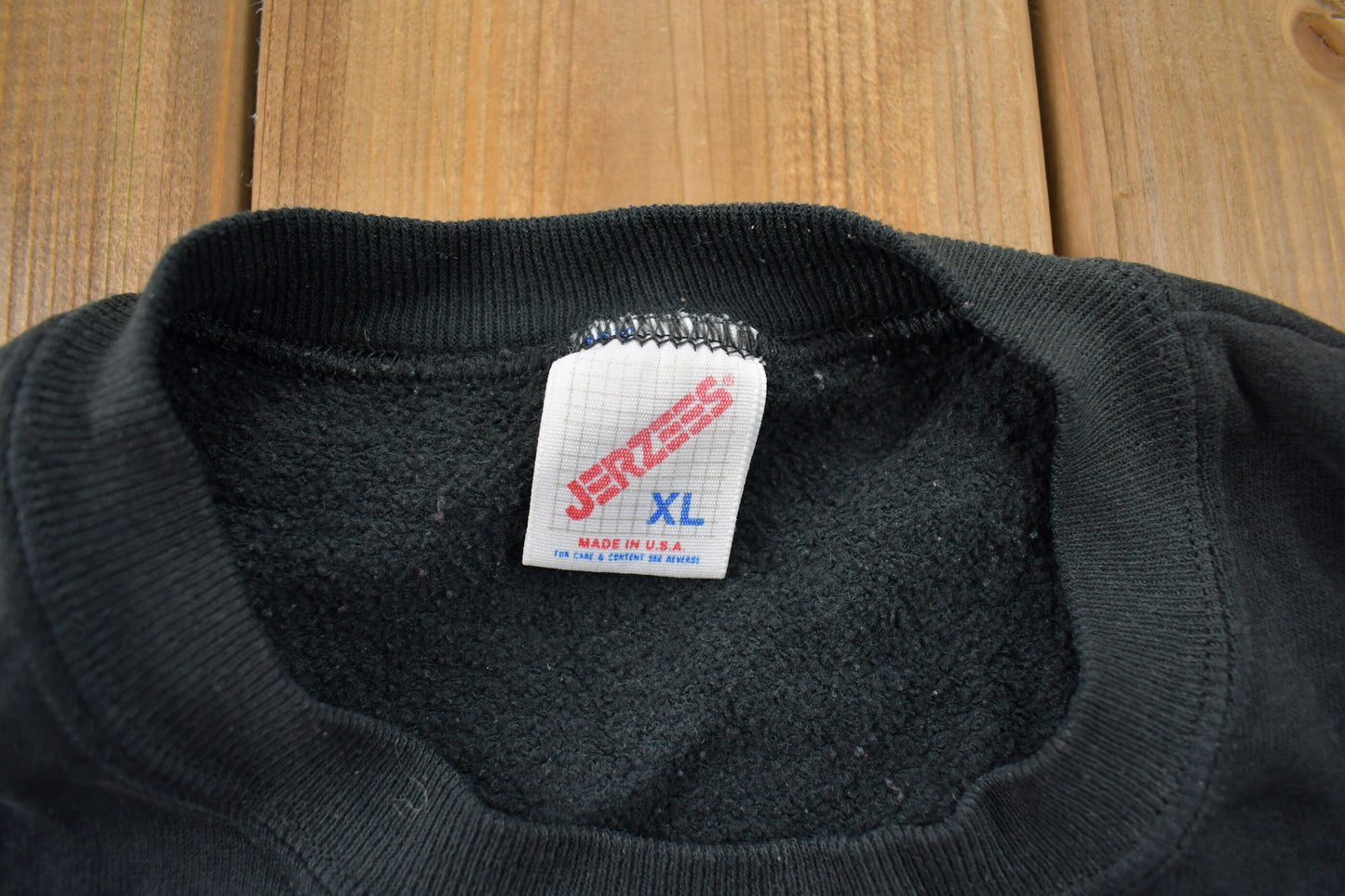 Vintage 1990s Blank Jerzees Black Crewneck Sweatshirt / 90s Crewneck / Made In USA / Essential / Streetwear / 90s Blank