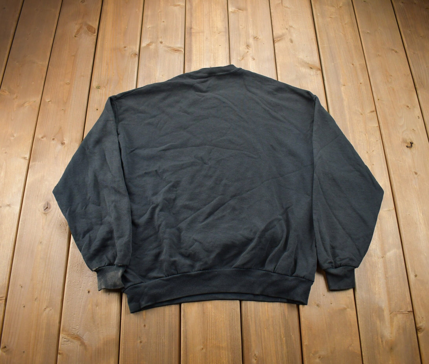 Vintage 1990s Blank Jerzees Black Crewneck Sweatshirt / 90s Crewneck / Made In USA / Essential / Streetwear / 90s Blank