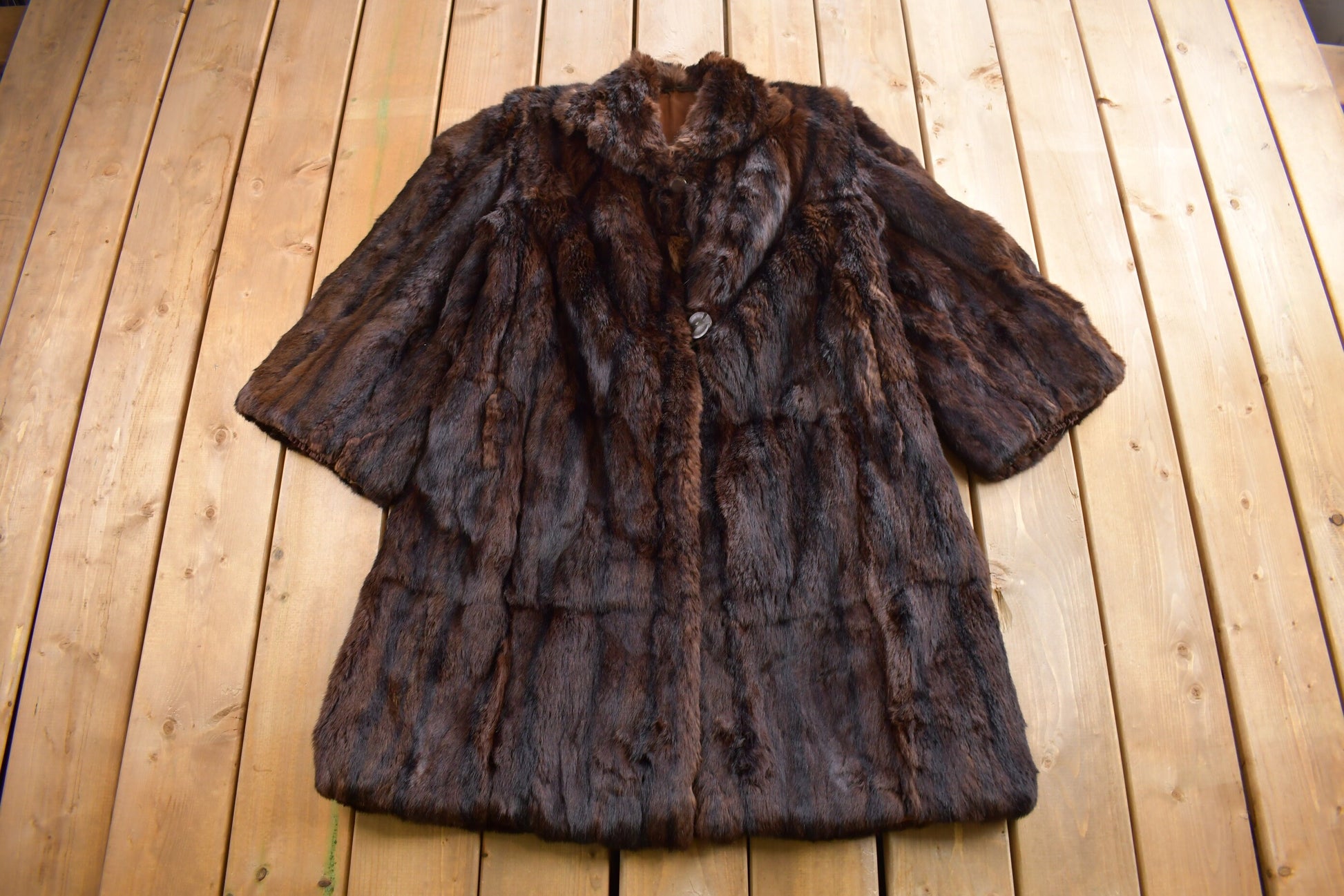 Vintage 1970s Full Length Brown Mink Fur Coat