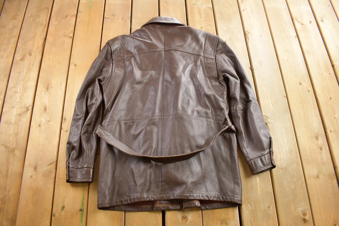 Vintage 1990s London Fog Leather Jacket / Fall Outerwear / Leather Coat / Brown Leather / Streetwear / Lined