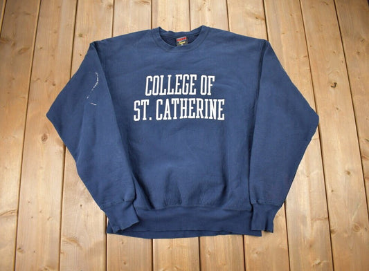 Vintage 1990s College Of St.Catherine Crewneck / Soffe Fleece / NCAA Sweatshirt / Sportswear / Americana