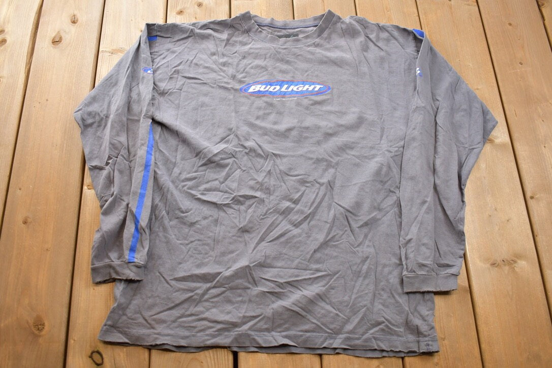 Vintage 2002 Bud Light Graphic Longsleeve T-Shirt / Coca-Cola / Y2K / Souvenir Tee / Vintage Sportswear