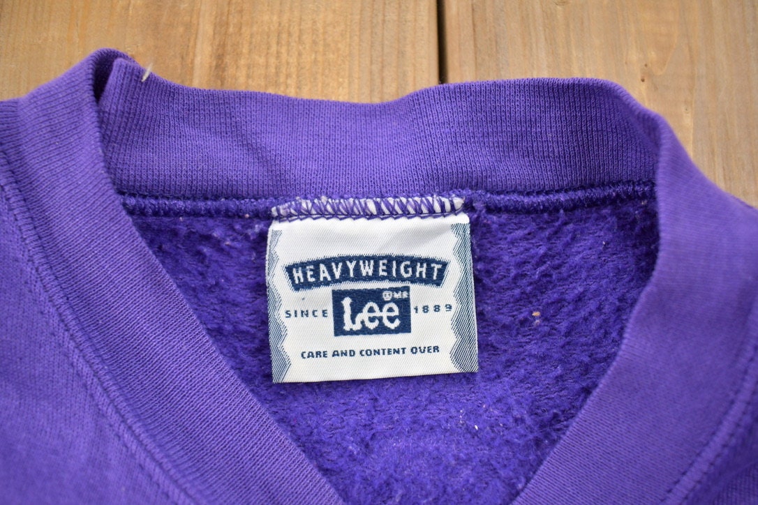 Vintage 1990s Jacks Hockey CEC Collegiate Crewneck / Heavyweight Lee / Purple Sweatshirt / Sportswear / Americana