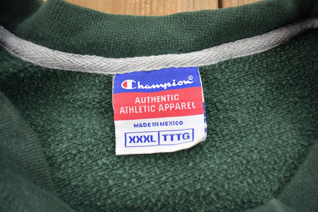 Vintage 1990s Green Champion Sweatshirt / Vintage Champion / Vintage Pullover / Streetwear / Athleisure Sportswear