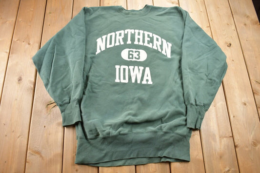 Vintage 1990s Nothern Iowa University Champion Reverse Weave Collegiate Crewneck / Made In USA / Size XL / Americana / University Crew