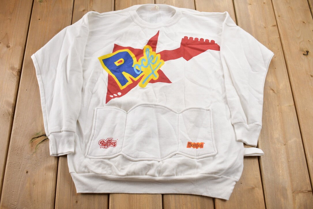 Vintage 1990s Ruffles Doritos Rock Guitar Crewneck Sweatshirt / 90s Crewneck / Made In Canada / Streetwear /