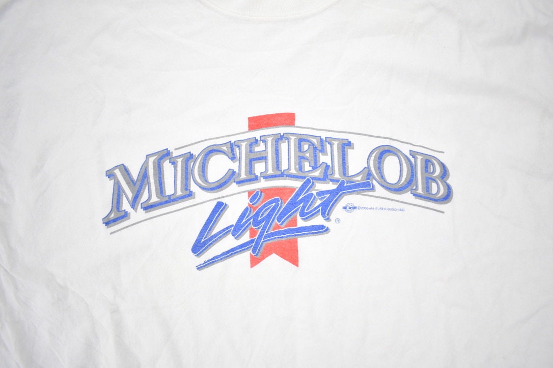 Vintage 1990s Michelob Light Graphic T-Shirt / Streetwear / Hanes / Single Stitch / Made In USA / 90s Graphic Tee / Beer