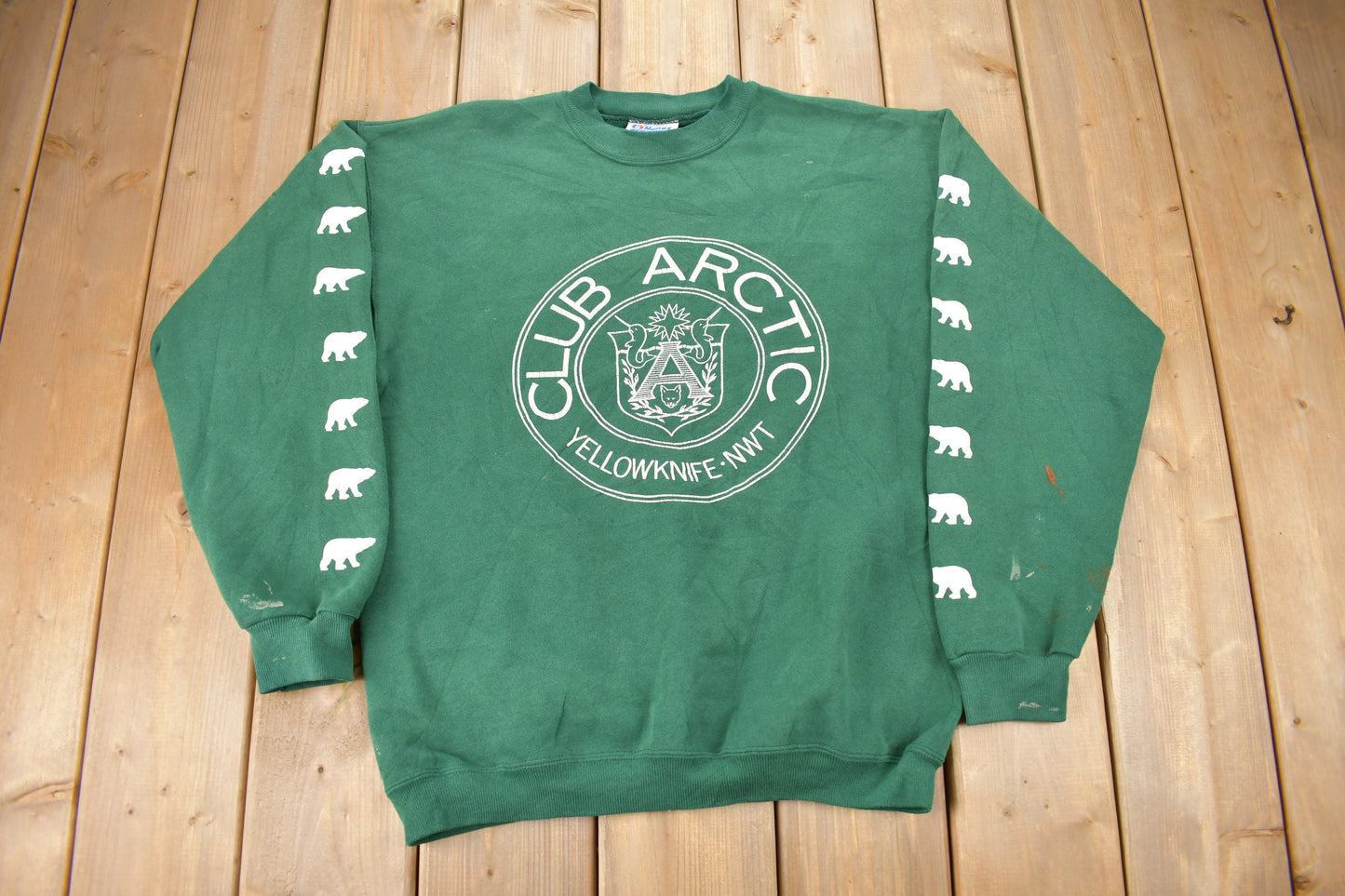 Vintage 1990s Club Arctic Yellowknife NWT Crewneck Sweatshirt / 90s Crewneck / Made In USA / Streetwear / Made In USA