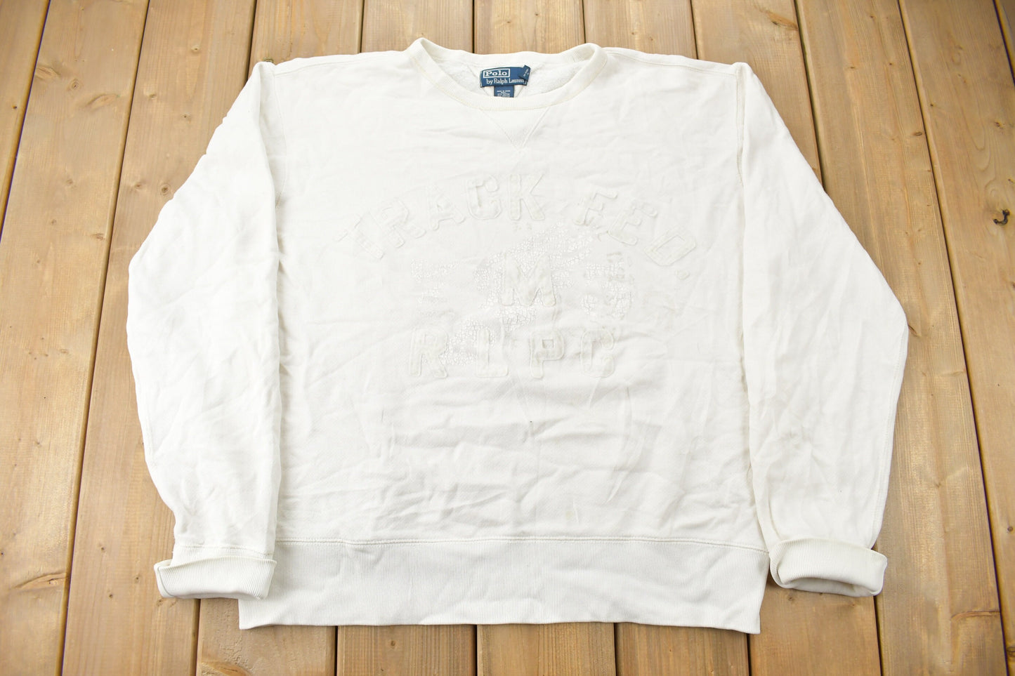 Vintage Y2K RLPC Track & Field Flock Print Sweatshirt / Polo Crewneck / Streetwear / Vintage Ralph Lauren