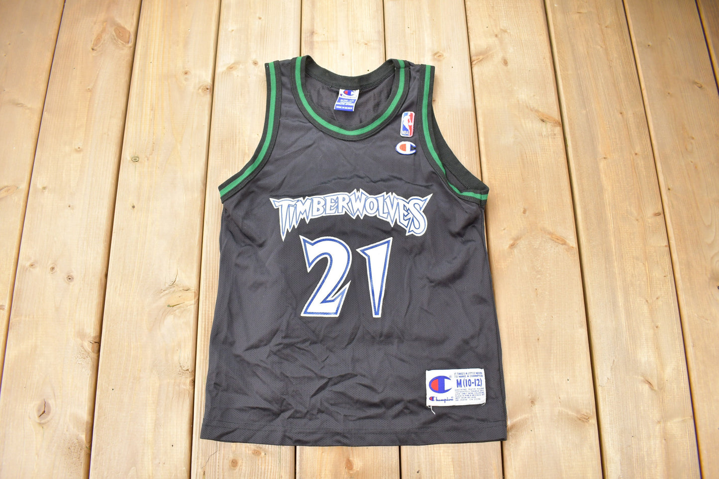 Vintage 1990s Minnesota Timberwolves NBA Kevin Garnett Basketball Jersey / Champion Basketball Jersey / 90s Jersey / Youth Size