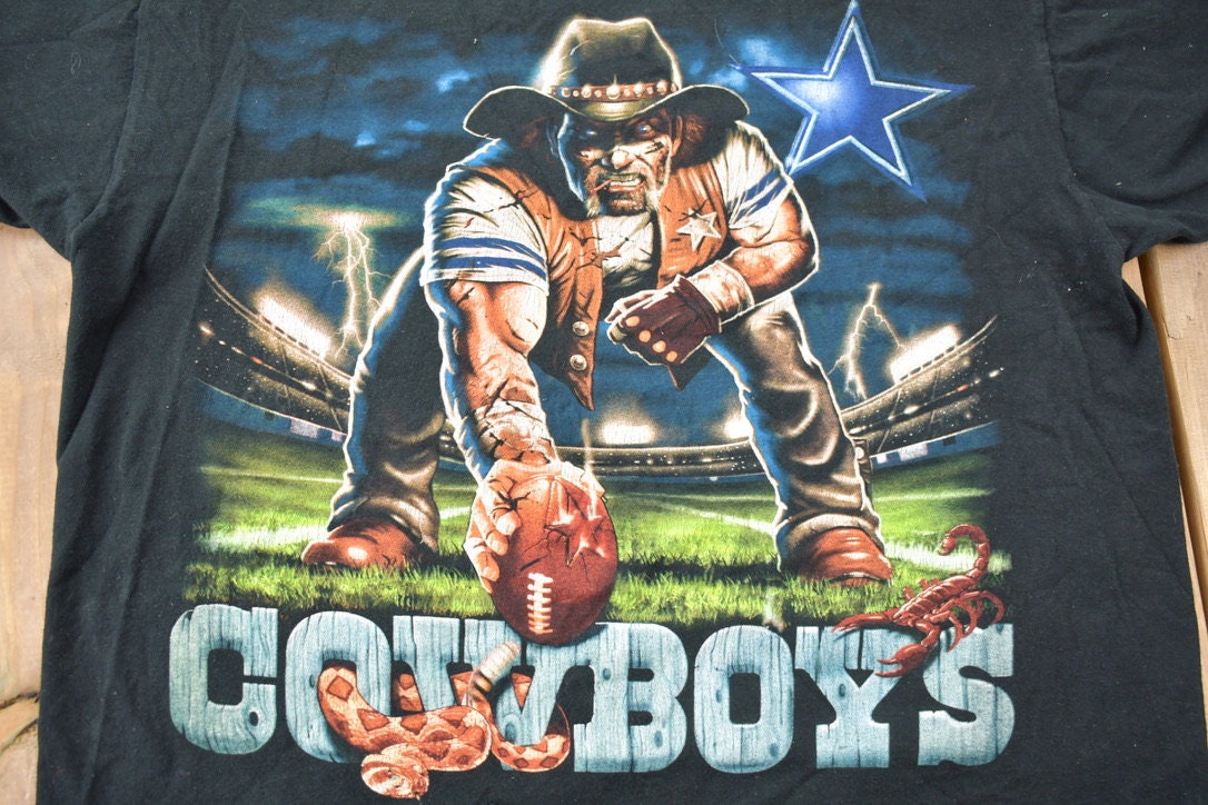 Vintage 1990s Dallas Cowboys Liquid Blue Graphic T-Shirt