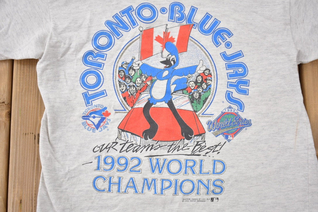 Vintage 1992 Kids Toronto Blue Jays MLB Ringer Graphic T-shirt