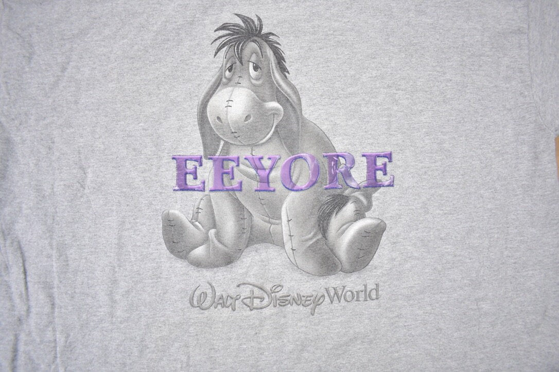 Vintage 1990s Disney Eeyore Cartoon Promo T-Shirt / 90s Graphic Tee / Vintage Mickey Mouse / Walk Disney World / 90s Disney Tee