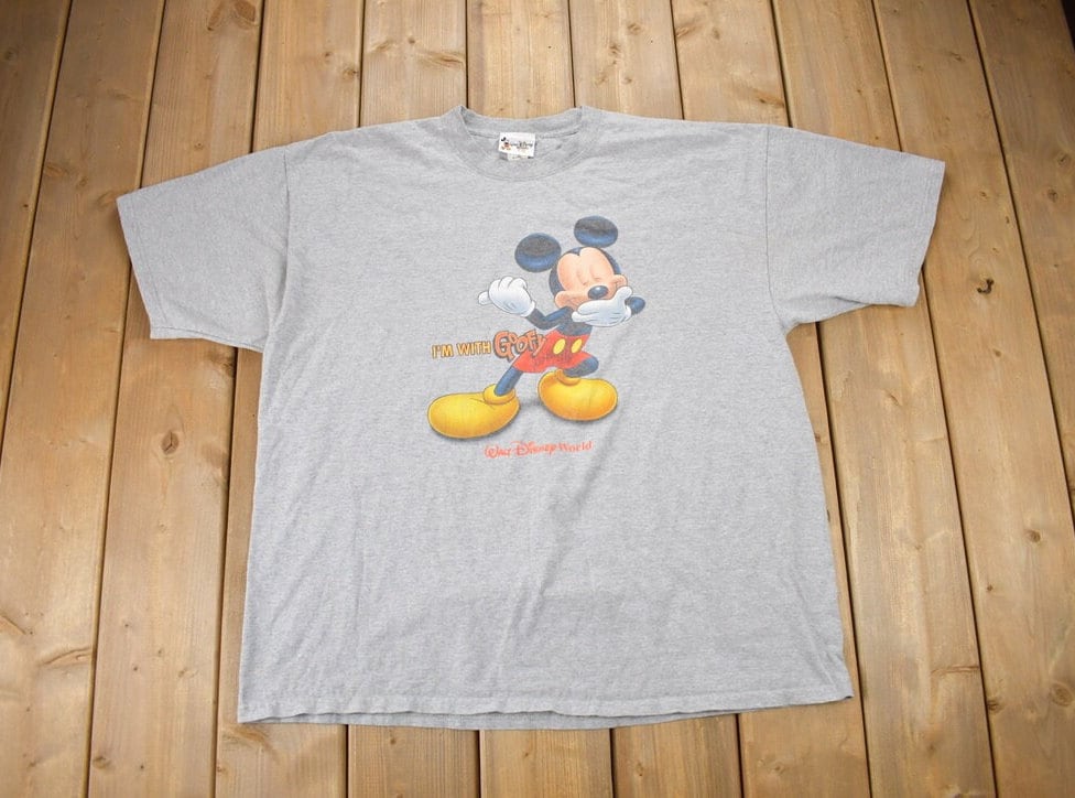 Vintage 1990s Disney I'm With Goofy Promo T-Shirt / 90s Graphic Tee / Vintage Mickey Mouse / Made In USA / 90s Disney Tee