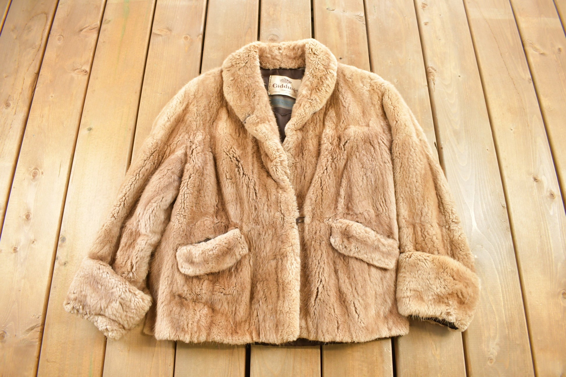Vintage 1970s Giddings Brown Fur Coat