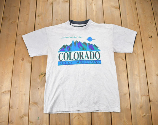 Vintage 1990s Colorado Springs Souvenir T Shirt / Streetwear / Made In USA / Vacation Tee / Travel T Shirt / Tourist / Bay Side