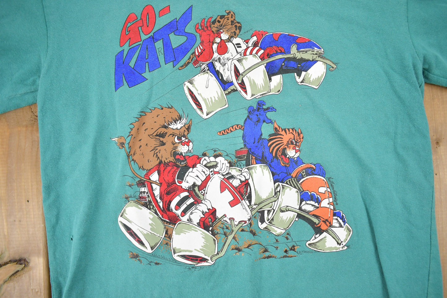 Vintage 1990s Go Kats Graphic T-Shirt / Streetwear / Retro / No Tag / 90s Graphic Tee