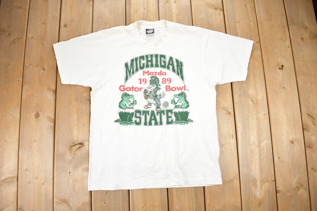 Vintage 1980s Mazda Bowl Michigan State University T-Shirt