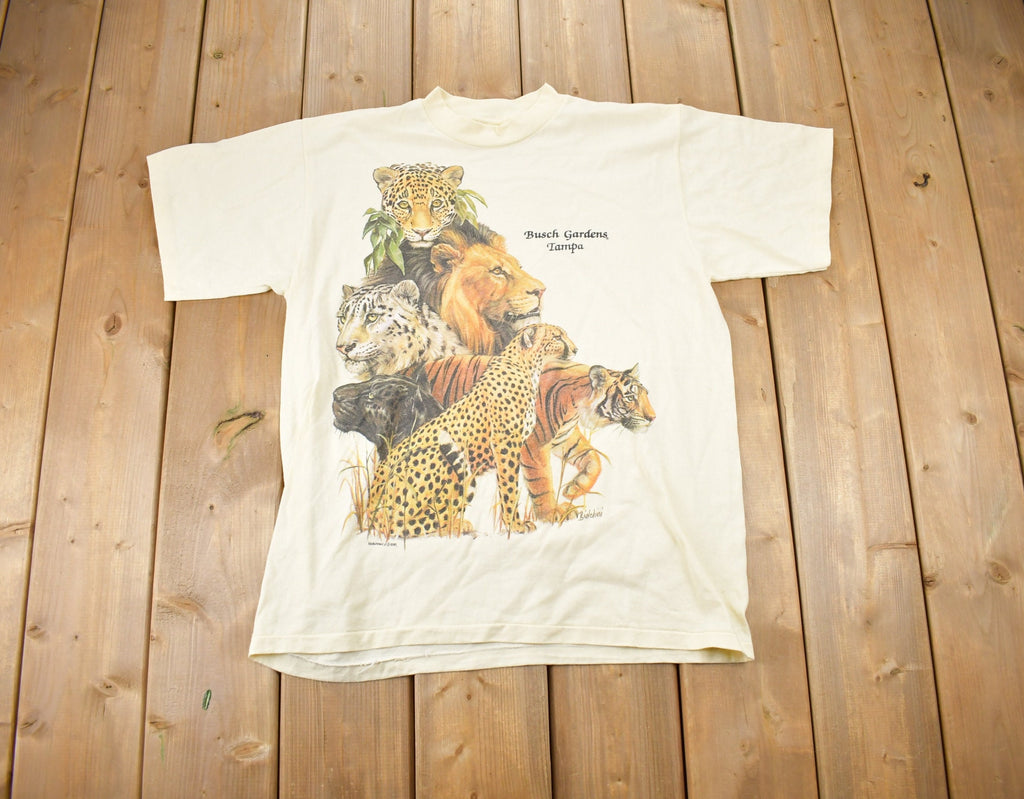 Vintage 1980s Busch Gardens Tampa Jungle Cat Theme Graphic T-Shirt