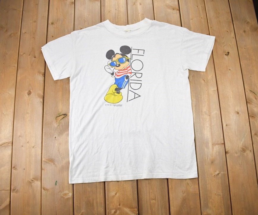 Vintage 1980s Disney Mickey Mouse Florida T-Shirt 80s Graphic Tee