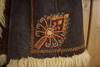 Vintage 1970s Embroidered Fur Coat