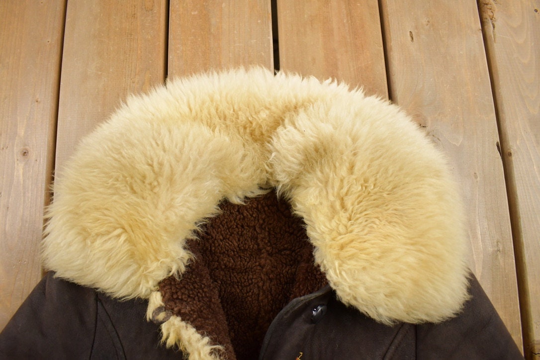 Vintage 1970s Embroidered Fur Coat