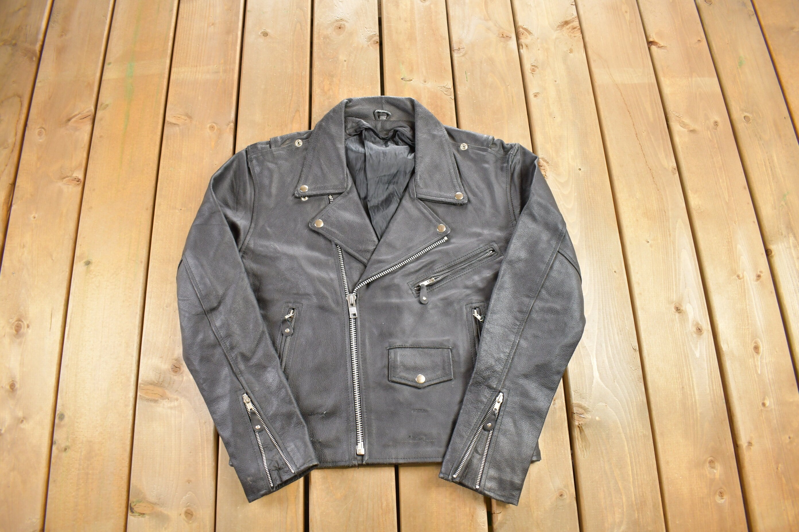 Vintage 1990s Leather Biker Jacket