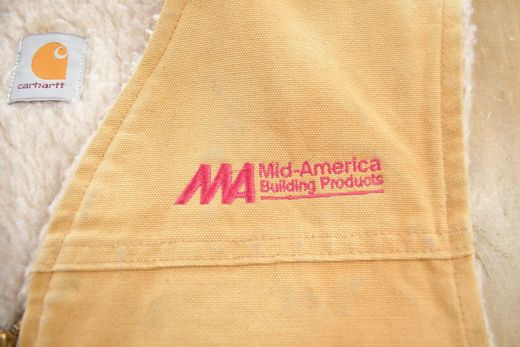 Vintage 1980s Carhartt Sherpa Lined Beige Work Vest