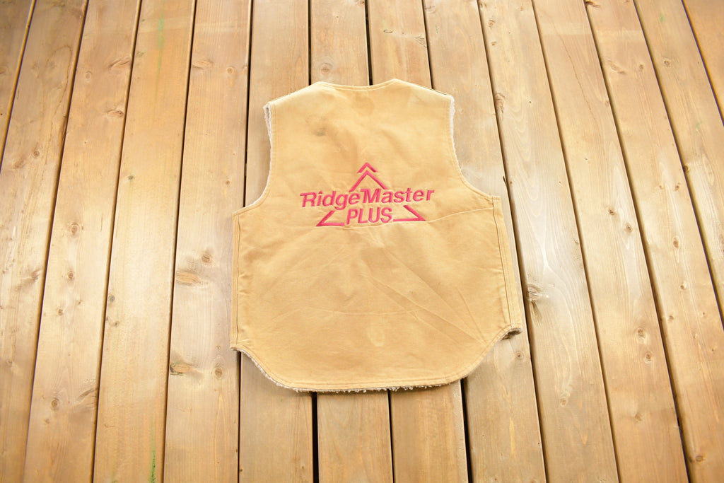 Vintage 1980s Carhartt Sherpa Lined Beige Work Vest