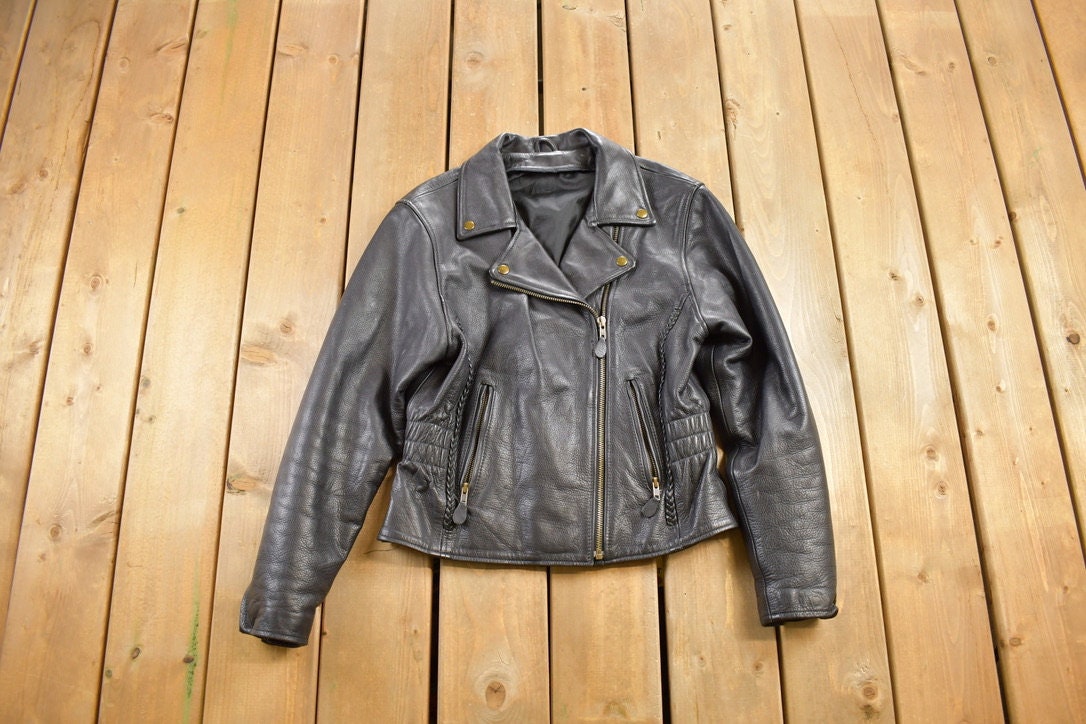 Vintage 1990s Leather Biker Jacket
