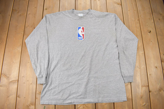 Vintage 1990s NBA Logo Graphic Long Sleeve T-Shirt / Made In USA / NBA Basketball / 90s Streetwear / Sportswear