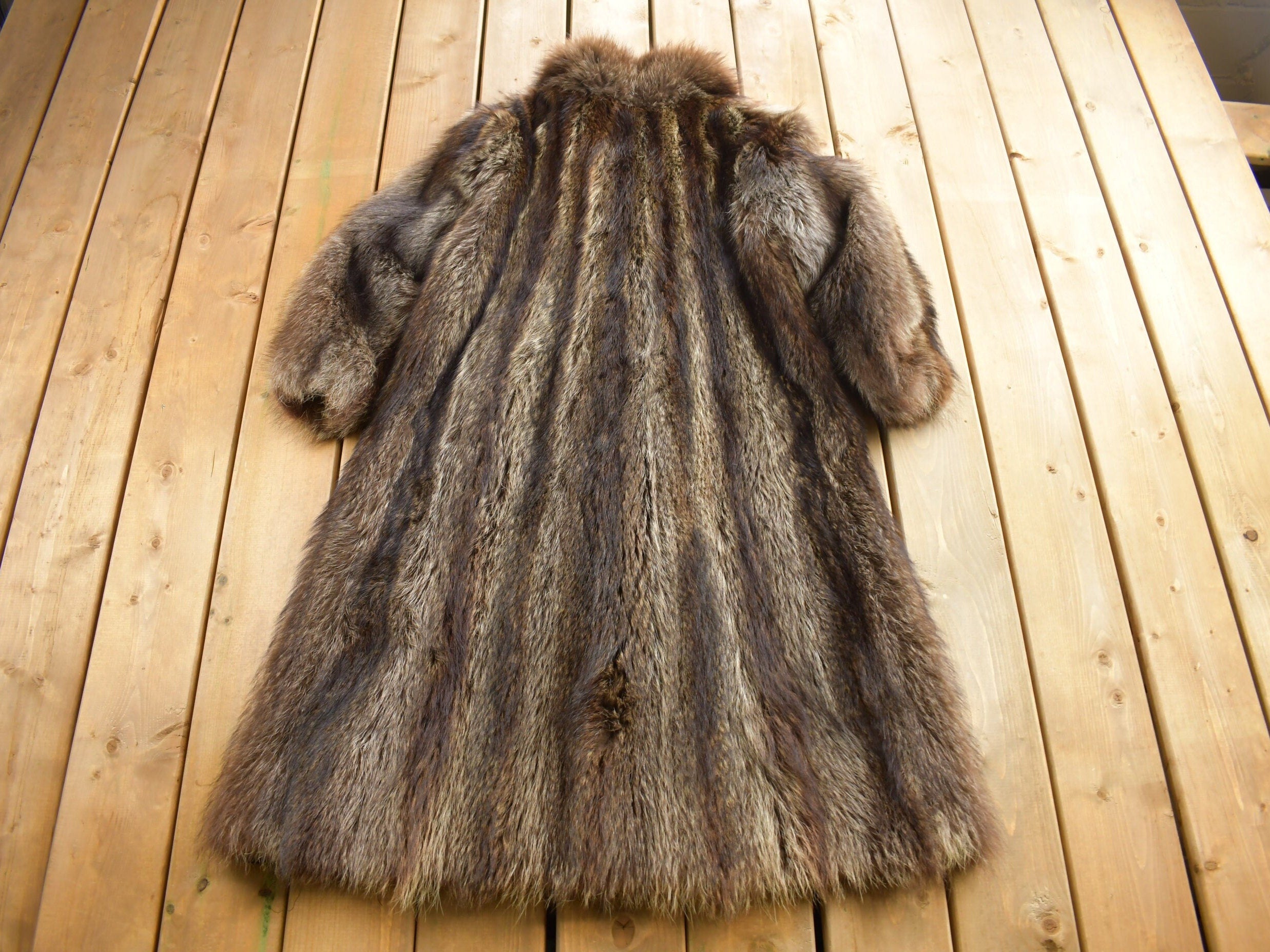 Vintage 1970s Full Length Multi Brown Mink Fur Coat