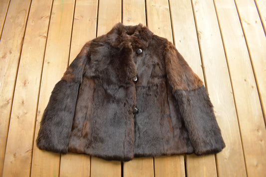 Vintage 1970s Short Brown Mink Fur Coat / Vintage Mink Jacket / Authentic Fur / Made In Canada / True Vintage / Lined