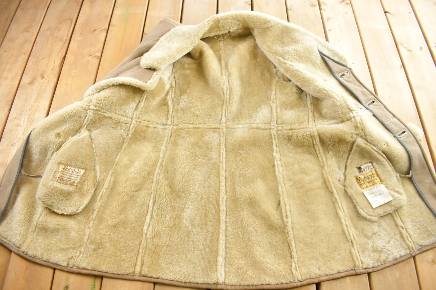 Vintage 1980s Morlands Lambskin Shearling Leather Jacket / Two Tone / Streetwear / Suede / Made in England