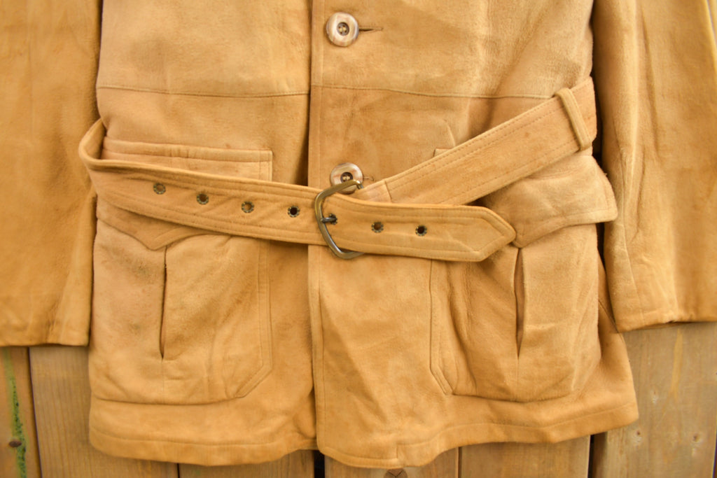 Vintage 1960s Brooks Brothers Belted Suede Jacket