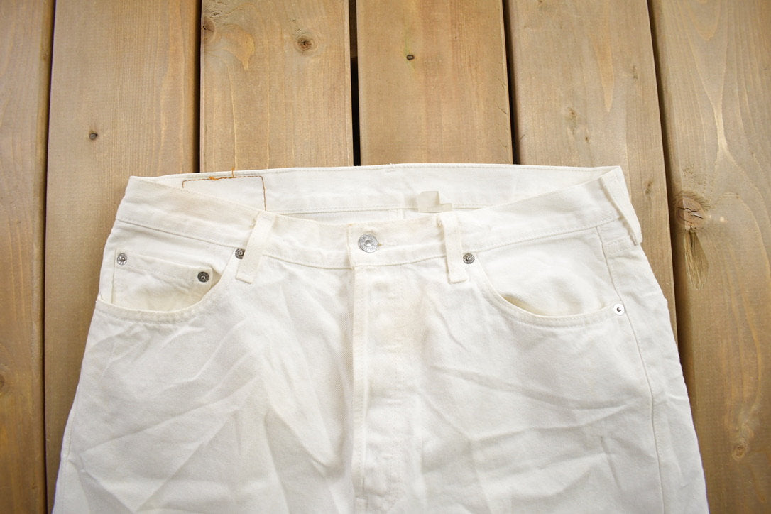 Vintage 1990s Levi's 501 White Jeans Size 36x34 / Vintage Denim / Streetwear / White Pants / Vintage Levi's