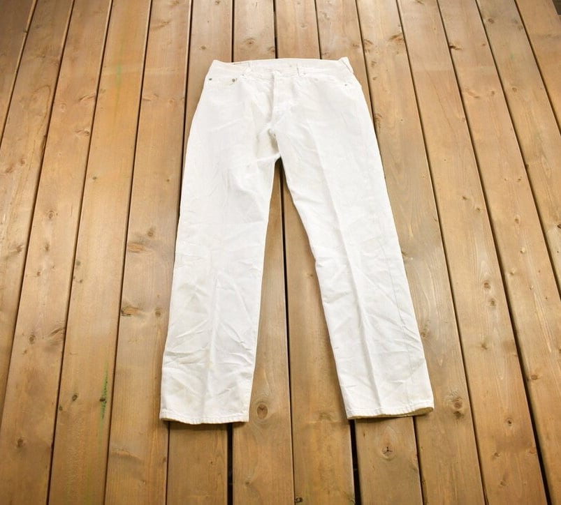 Vintage 1990s Levi's 501 White Jeans Size 36x34 / Vintage Denim / Streetwear / White Pants / Vintage Levi's