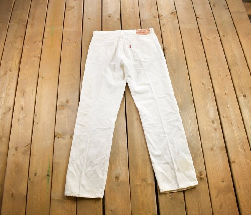 Vintage 1990s Levi's 501 White Jeans Size 36x34 / Vintage Denim / Streetwear / White Pants / Vintage Levi's