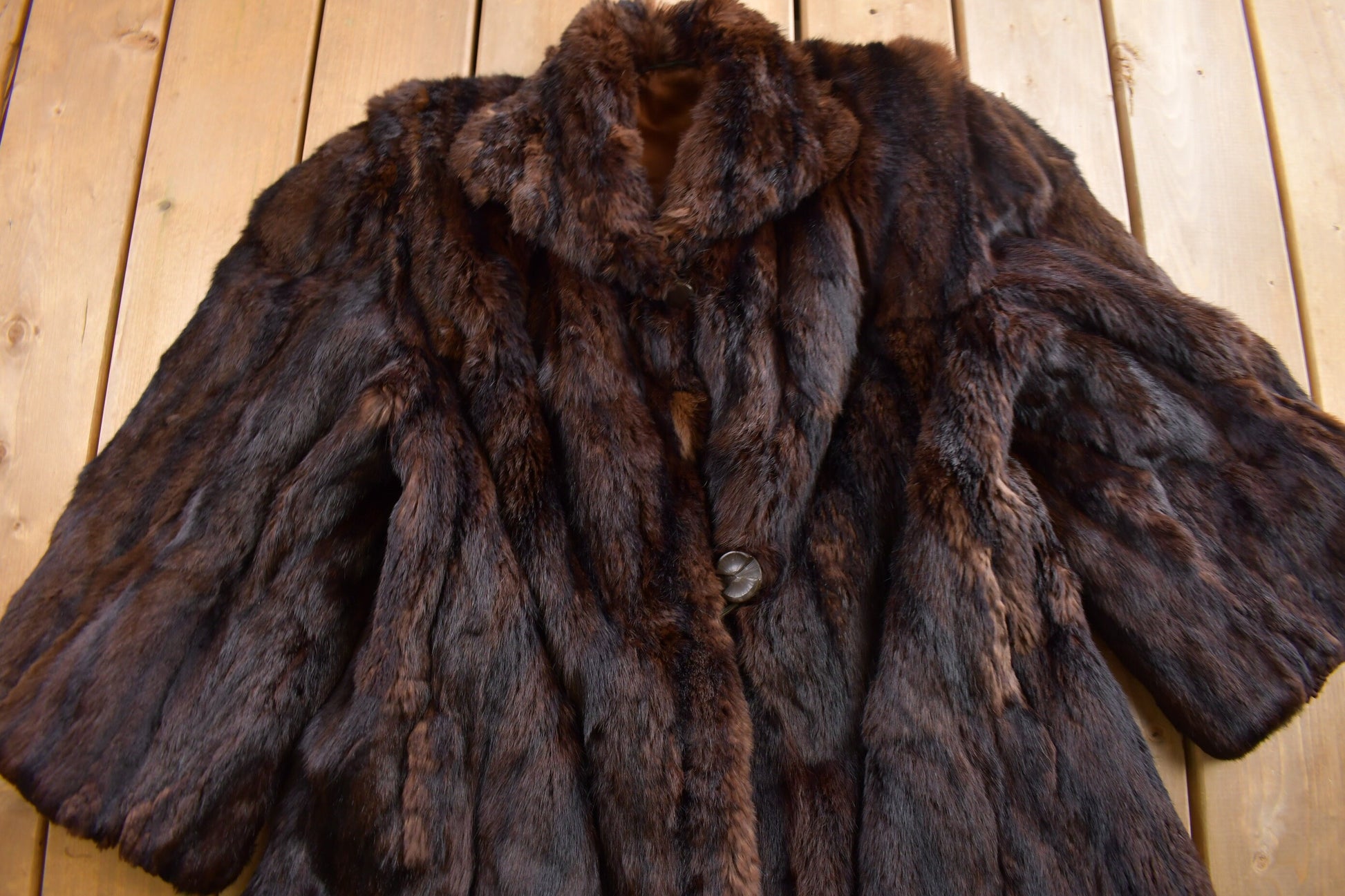 Vintage 1970s Full Length Brown Mink Fur Coat