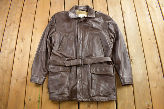 Vintage 1990s London Fog Leather Jacket / Fall Outerwear / Leather Coat / Brown Leather / Streetwear / Lined