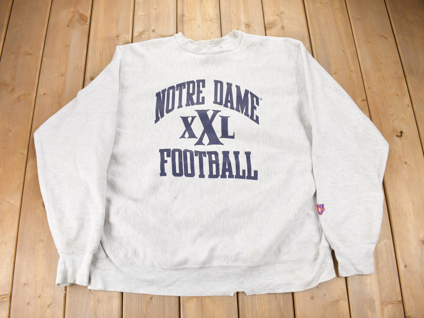 Vintage 1990s University Of Notre Dame Collegiate Crewneck / Pro Weave / NCAA Sweatshirt / Sportswear / Made In USA