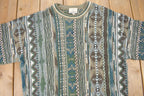 Vintage 1990s London Fog Coloured Cable Knit Crewneck Sweater Size XL