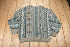 Vintage 1990s London Fog Coloured Cable Knit Crewneck Sweater Size XL
