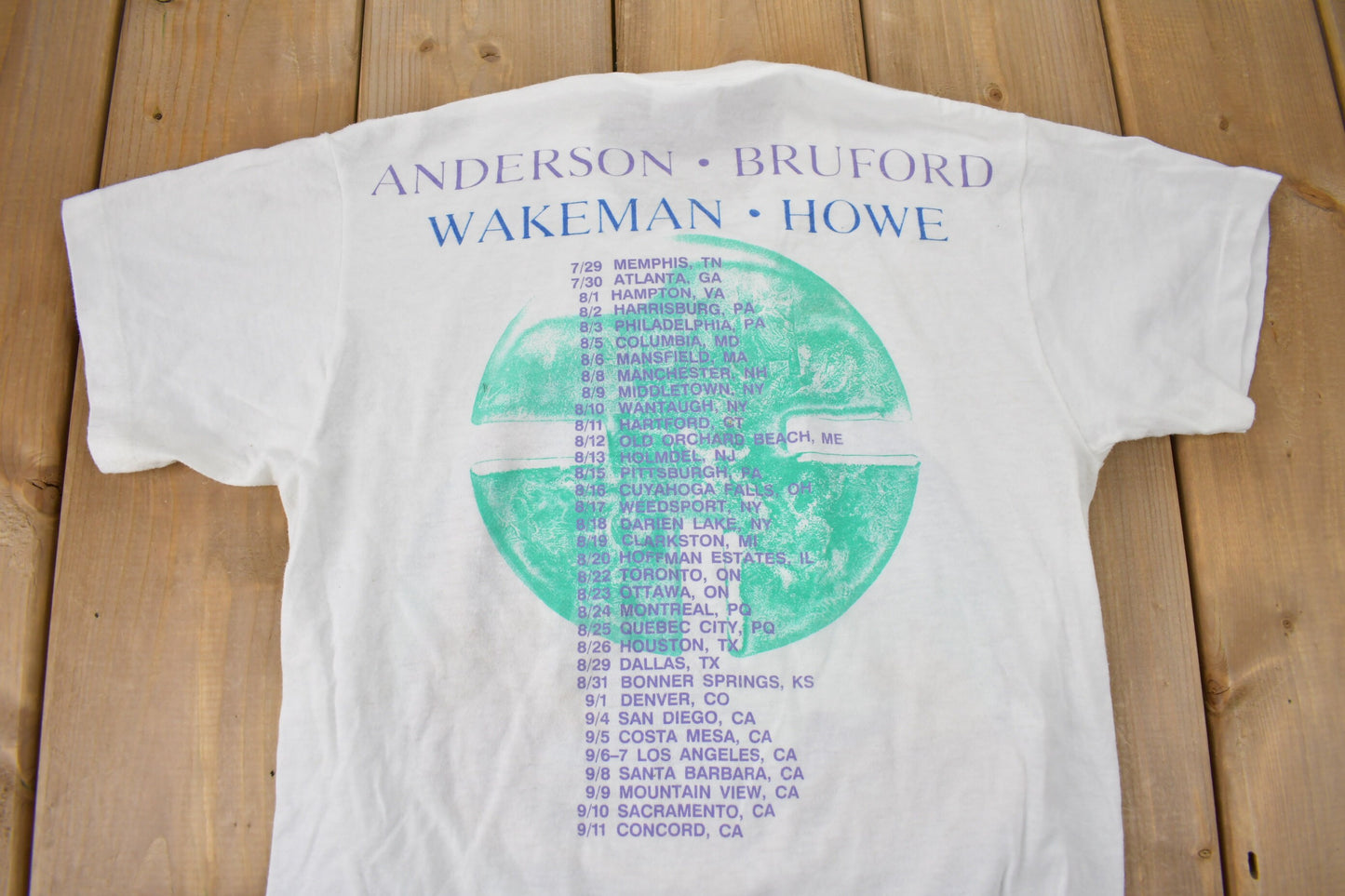 Vintage 1989 Anderson Bruford Wakeman Howe Tour Band T-shirt