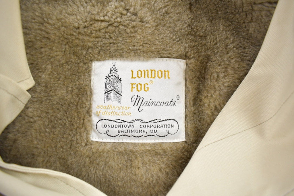 Vintage 1990s London Fog Dacron Fur Lined Trench Coat