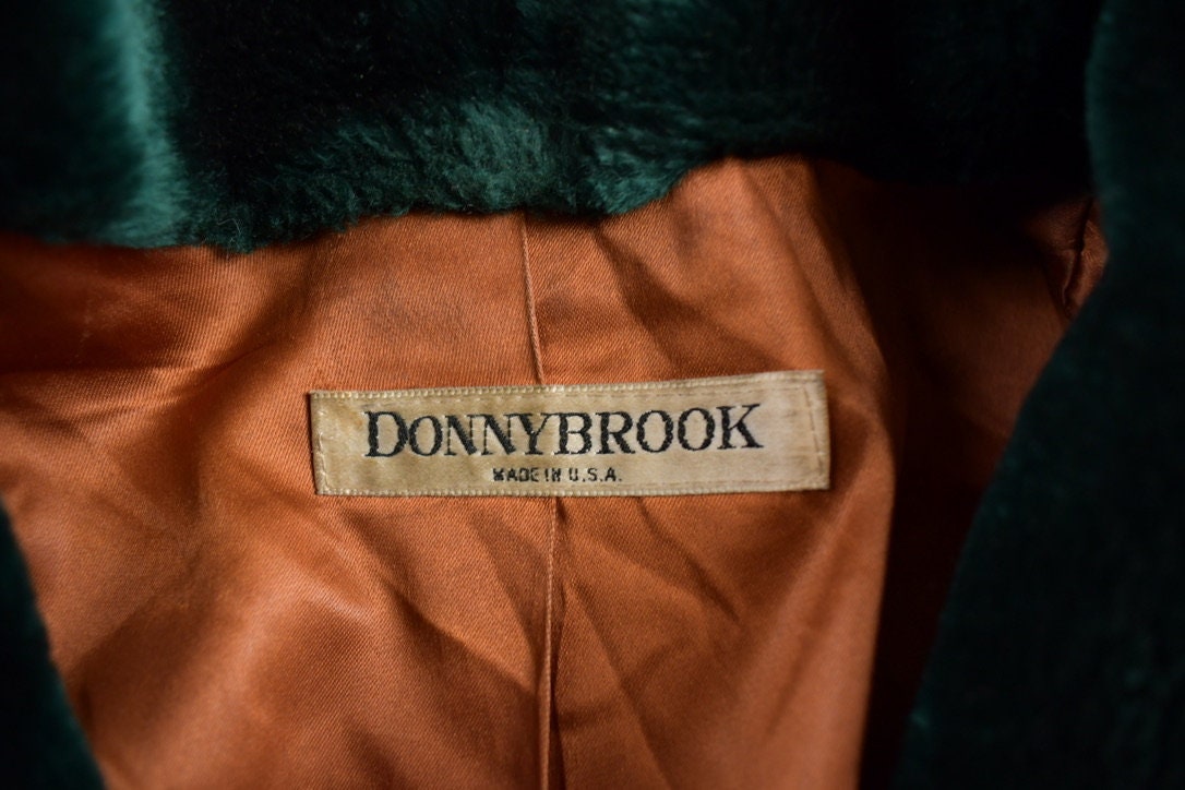 Vintage 1970s Donnybrook Green Fur Coat