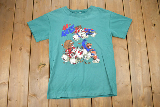 Vintage 1990s Go Kats Graphic T-Shirt / Streetwear / Retro / No Tag / 90s Graphic Tee