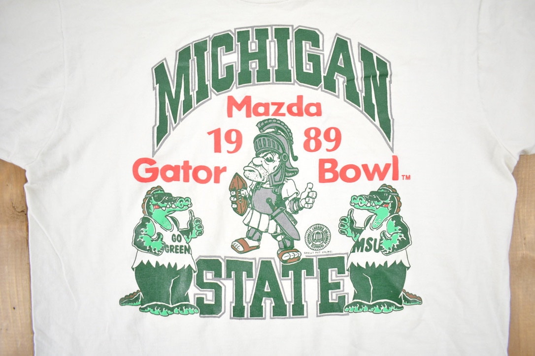 Vintage 1980s Mazda Bowl Michigan State University T-Shirt