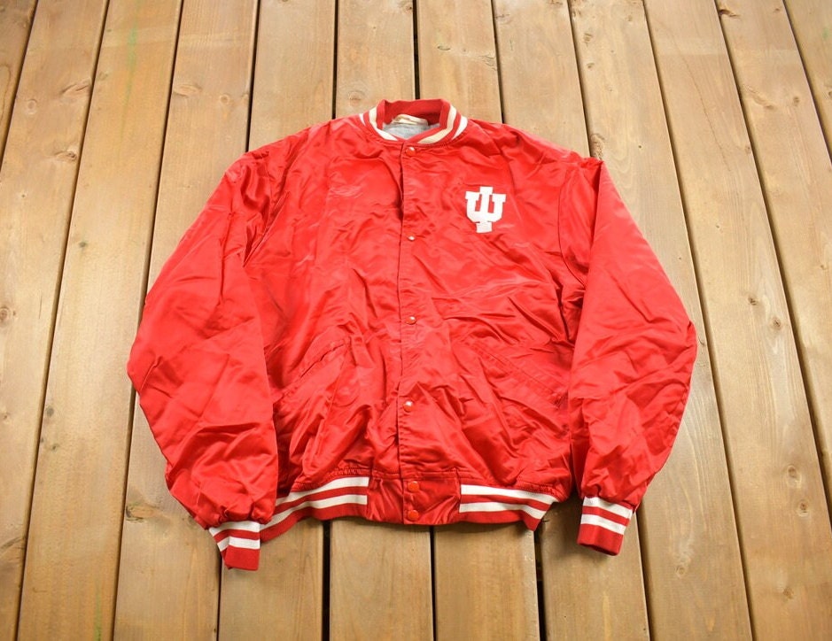 Vintage 1980s Indiana Hoosiers Bomber Jacket / Snap Button / Streetwear / Souvenir Jacket / Made In USA / Streetwear /